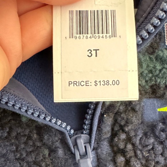 Kids Green and Blue Fleece Pullover - Picture 5 of 5